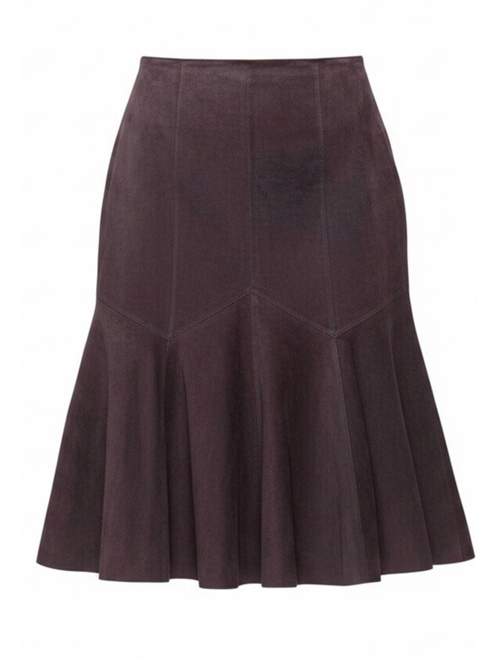 Vintage Karen Kane Size 8 Lifestyle Brown Suede Leather Trumpet Skirt Western